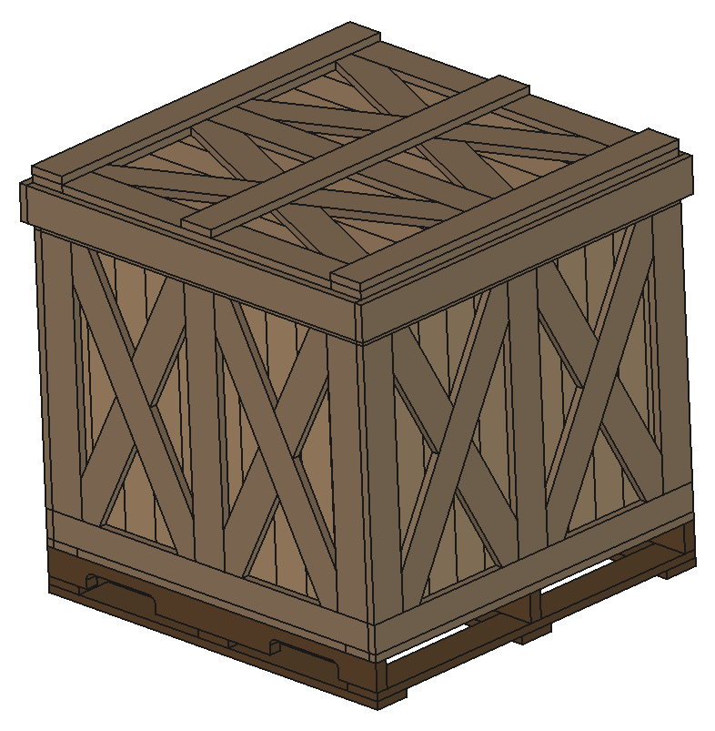Jenga Cube Stack — axonometric render