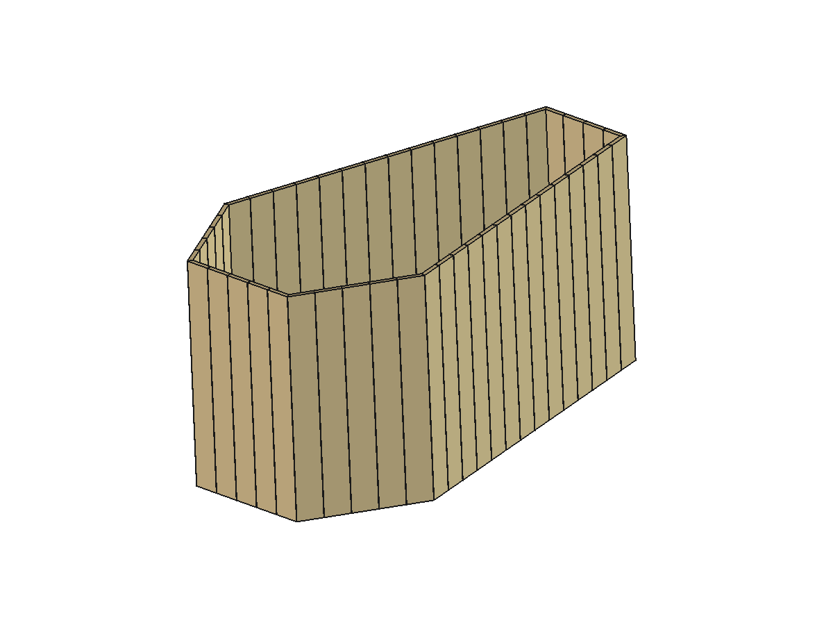 Coffin wall slats — axonometric render